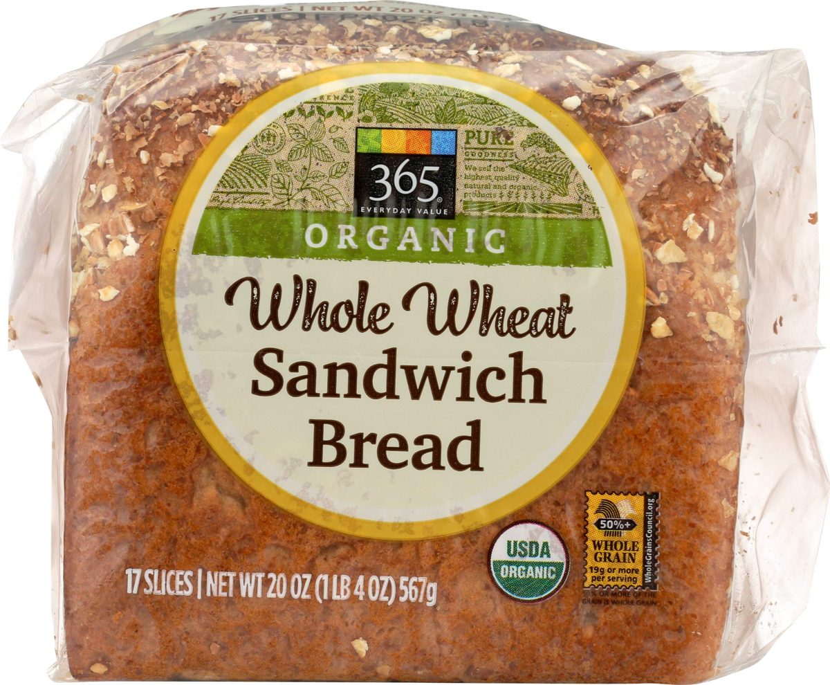 365 EVERYDAY VALUE Organic Whole Wheat Sandwich Bread, 20 OZ  (Frozen)