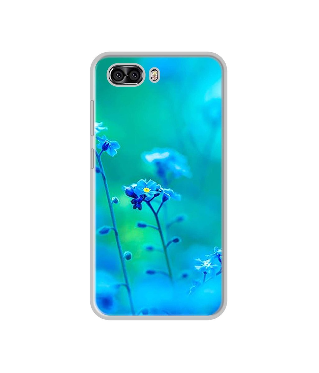 Amazon Brand - Solimo Designer Blue Flower UV Printed Soft Back Case Mobile Cover for InFocus Turbo 5 Plus