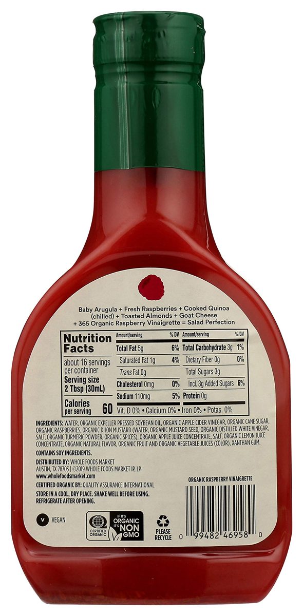 365 EVERYDAY VALUE Organic Raspberry Vinaigrette, 16 FZ