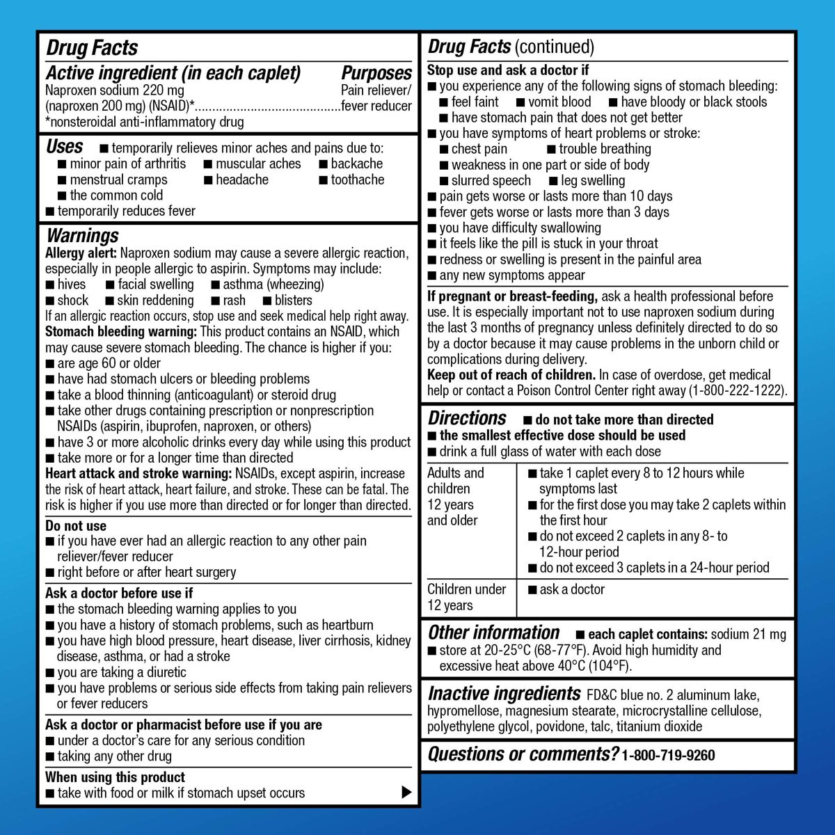 Amazon Basic Care All Day Pain Relief, Naproxen Sodium Tablets, 220 mg, 200 Count