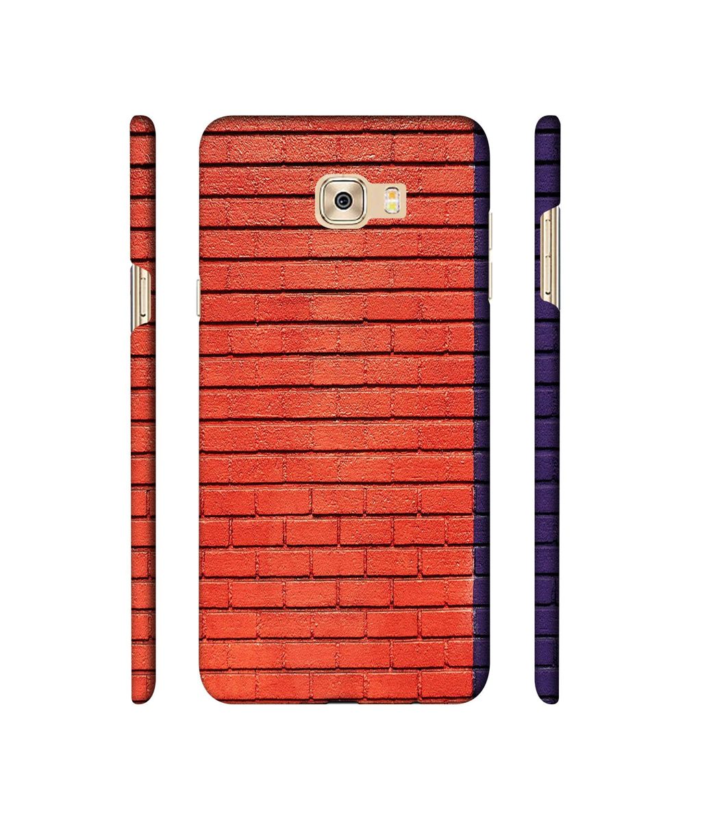 Amazon Brand - Solimo Designer Red and Purple Brick 3D Printed Hard Back Case Mobile Cover for Samsung Galaxy C7 Pro