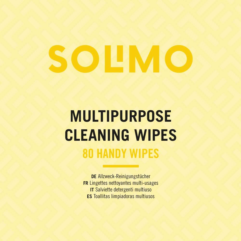 Amazon Brand - Solimo Multipurpose Cleaning Wipes - 480 Wipes, Pack of 6: (80 x 6 Wipes)