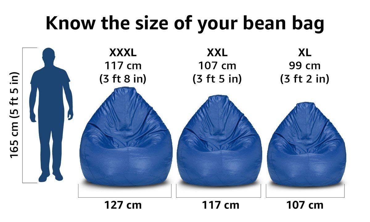Amazon Brand - Solimo XL Bean Bag Cover Without Beans (Blue)