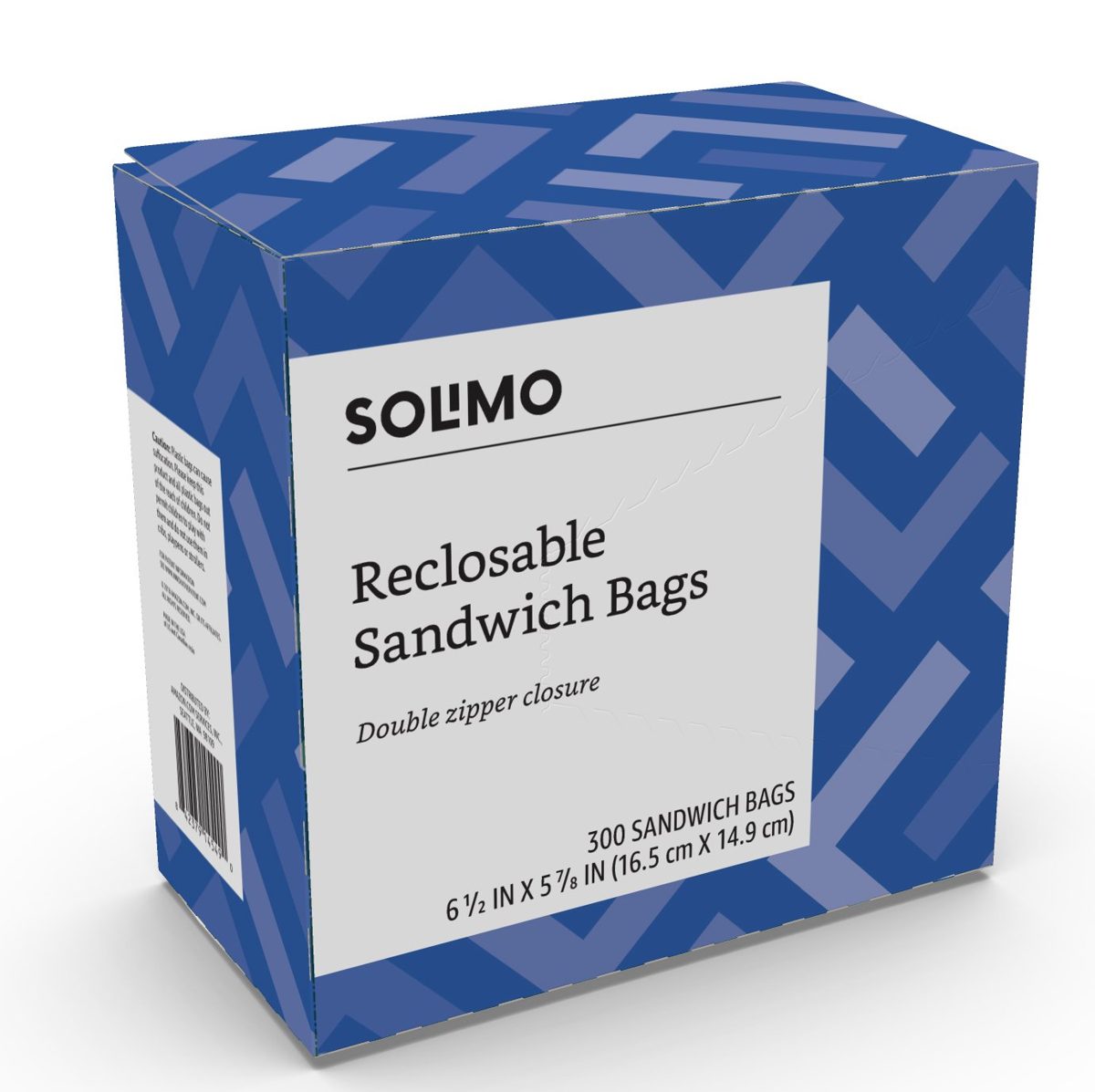 Amazon Brand - Solimo Tall Kitchen Drawstring Trash Bags, 13 Gallon, 45 Count & Solimo Sandwich Storage Bags, 300 Count