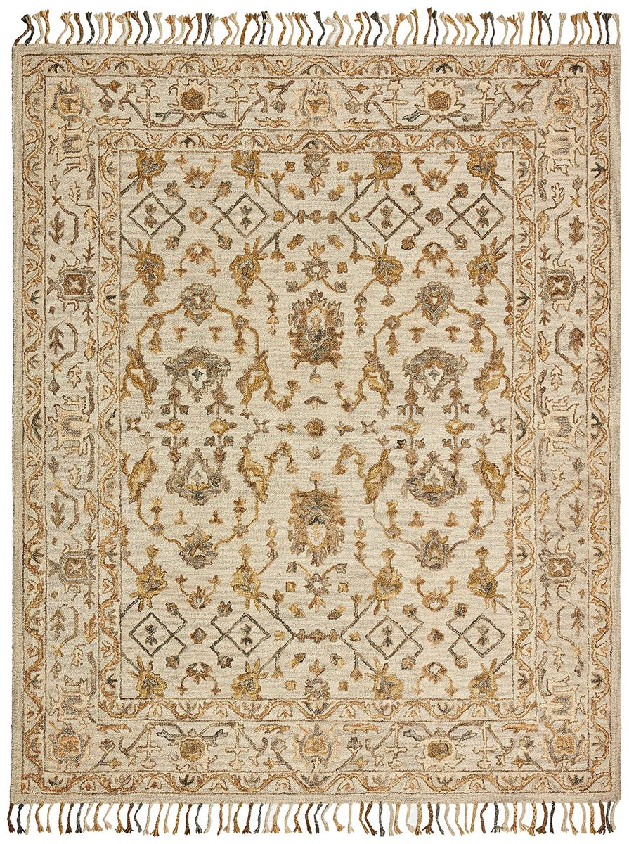 Amazon Brand – Stone & Beam Lottie Traditional Wool Area Rug, 8 x 10 Foot, Beige