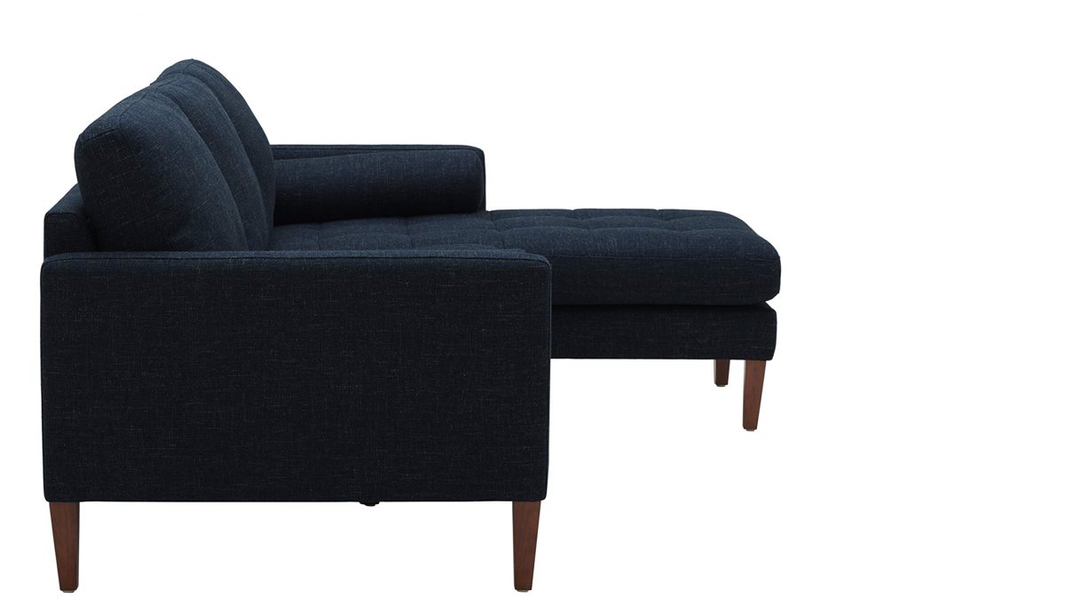 Amazon Brand – Rivet Aiden Mid-Century Sectional with Tapered Wood Legs, 86"W, Wathet Blue