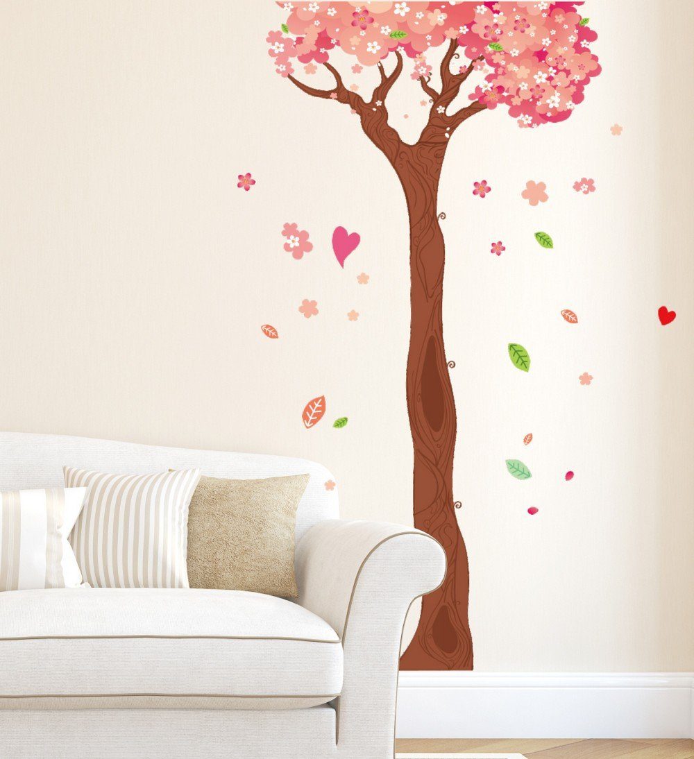 Amazon Brand - Solimo Wall Sticker for Home(Blossoming Tress, Ideal Size on Wall, 74 cm x 113 cm)