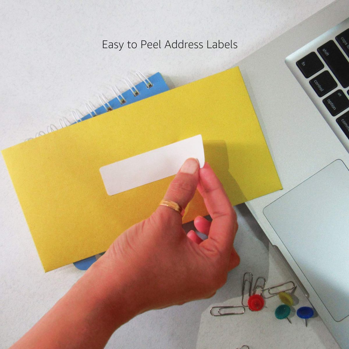 AmazonBasics Address Labels for Laser Printers, 1-1/3" x 4", Permanent Adhesive, White, 350-Pack