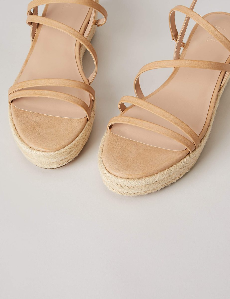 find. Womens^Women's Strippy Wedge Espadrille Sandal, Beige Natural, 8 us