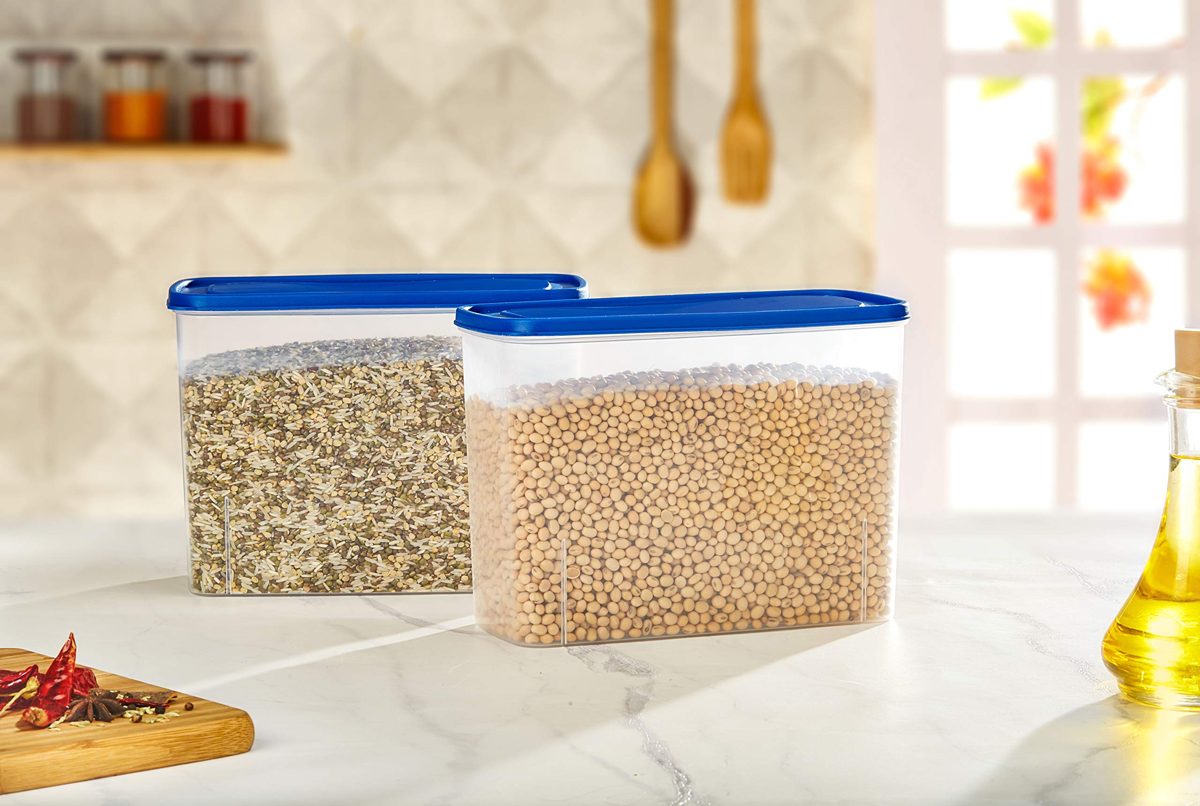 Amazon Brand - Solimo Set of 2 Storage Container (3.4L), Blue