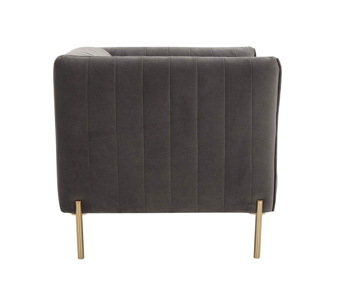 Amazon Brand – Rivet Frederick Mid-Century Modern Tufted Velvet Living Room Chair, 38"W, Grey