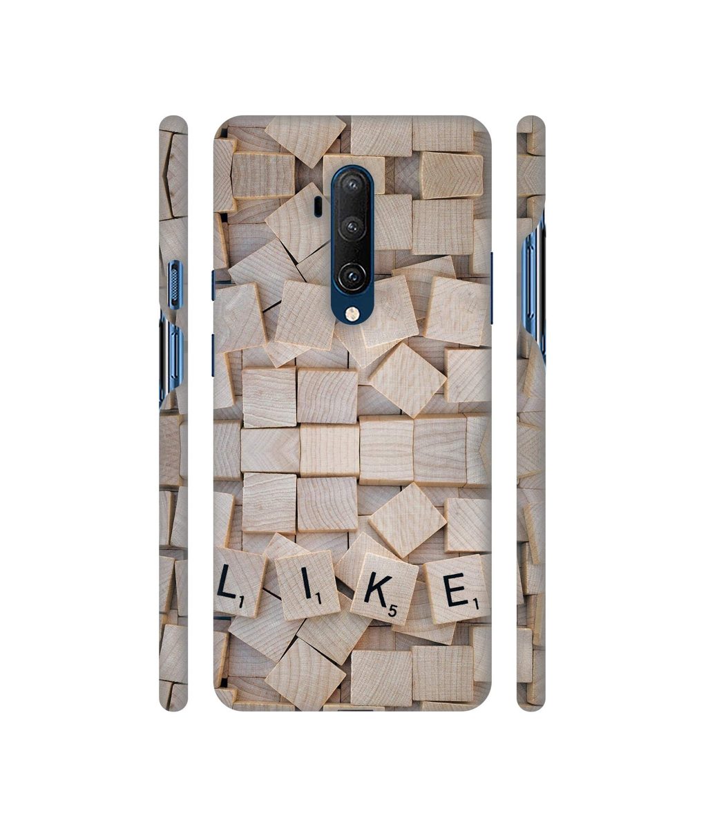 Amazon Brand - Solimo Designer Like On Wooden Block 3D Printed Hard Back Case Mobile Cover for OnePlus 7T Pro