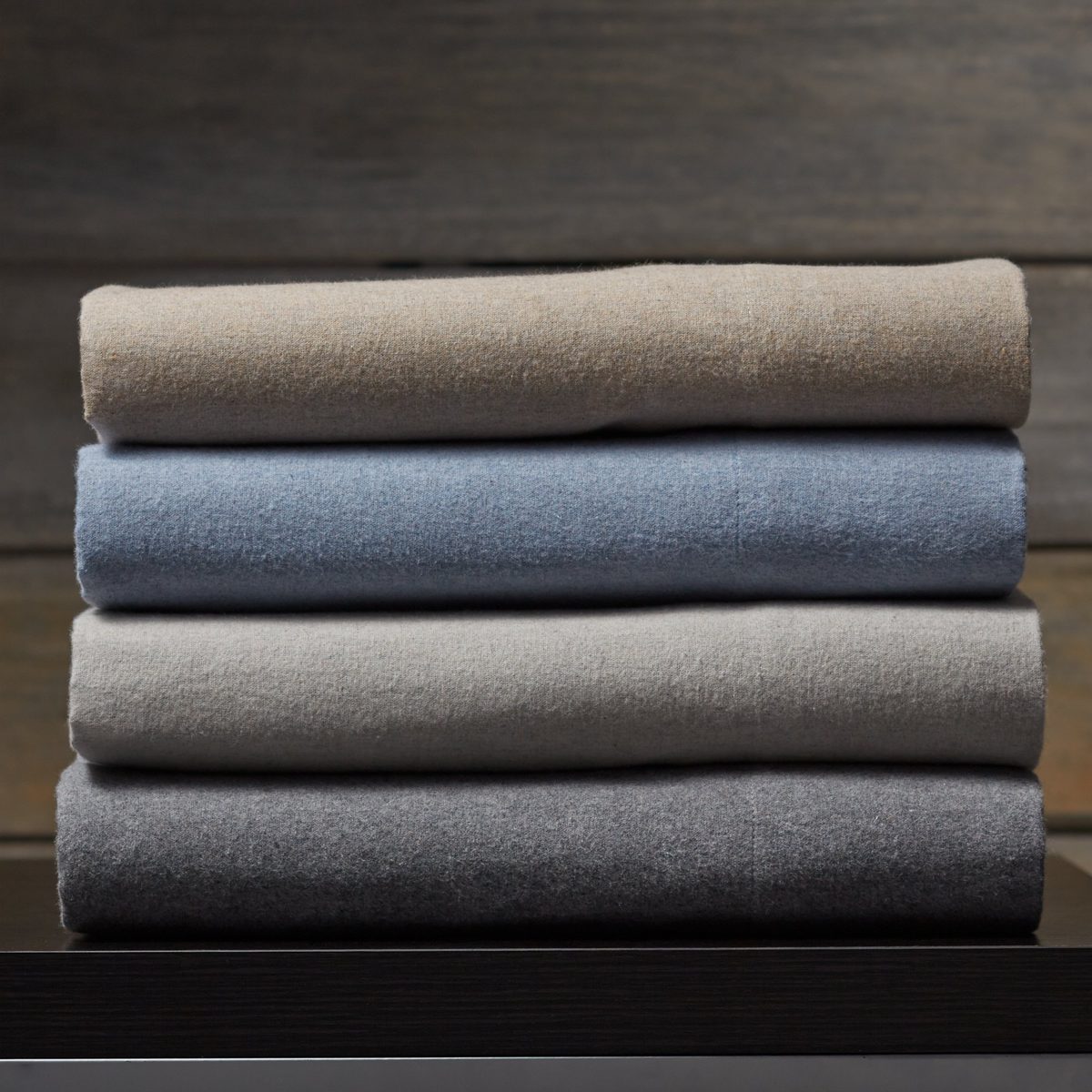 Pinzon Heather Flannel 5.4-Ounce Sheet Set, California King, Dark Grey Heather