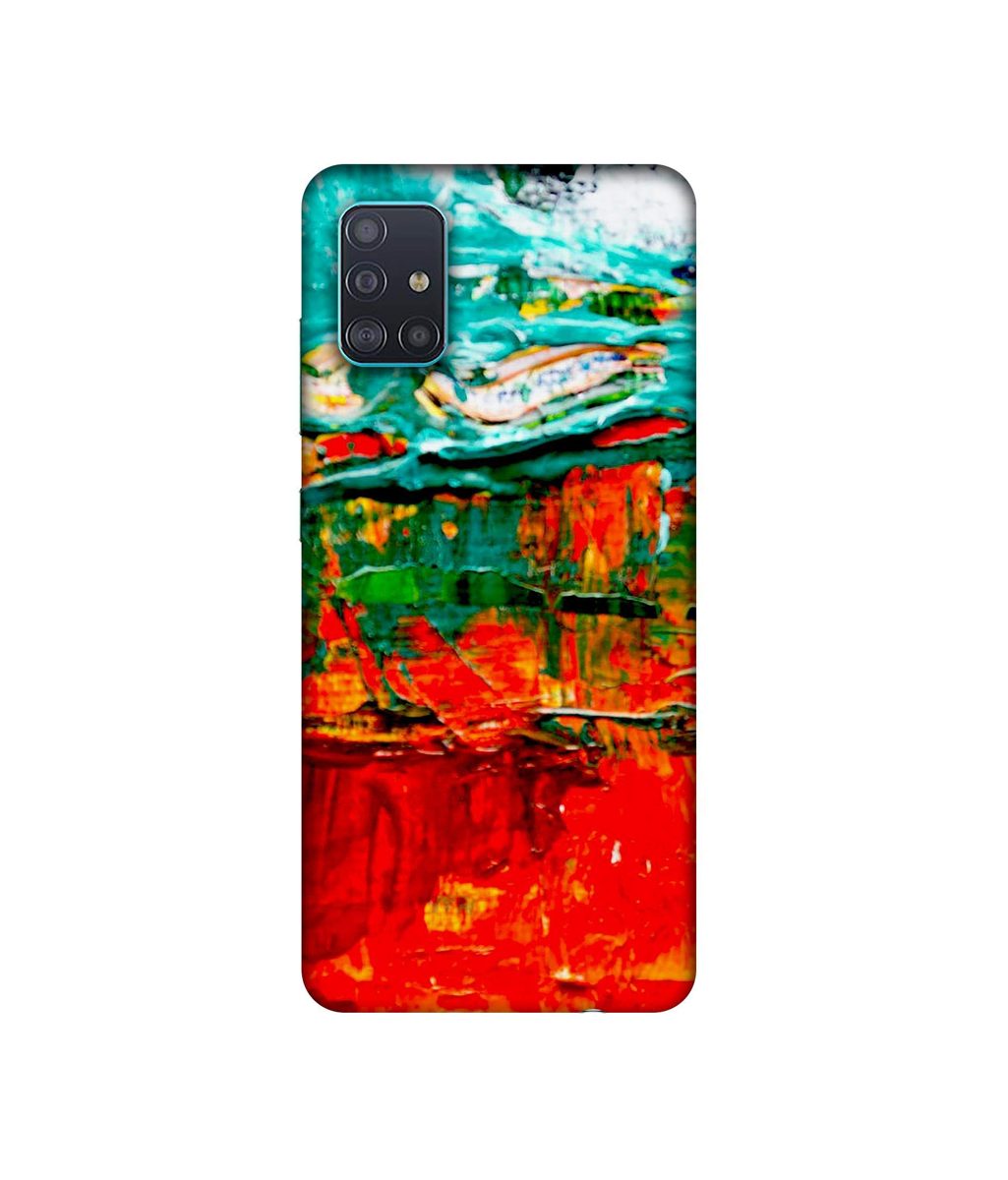 Amazon Brand - Solimo Designer Green and Orange Glass Color 3D Printed Hard Back Case Mobile Cover for Samsung Galaxy A51