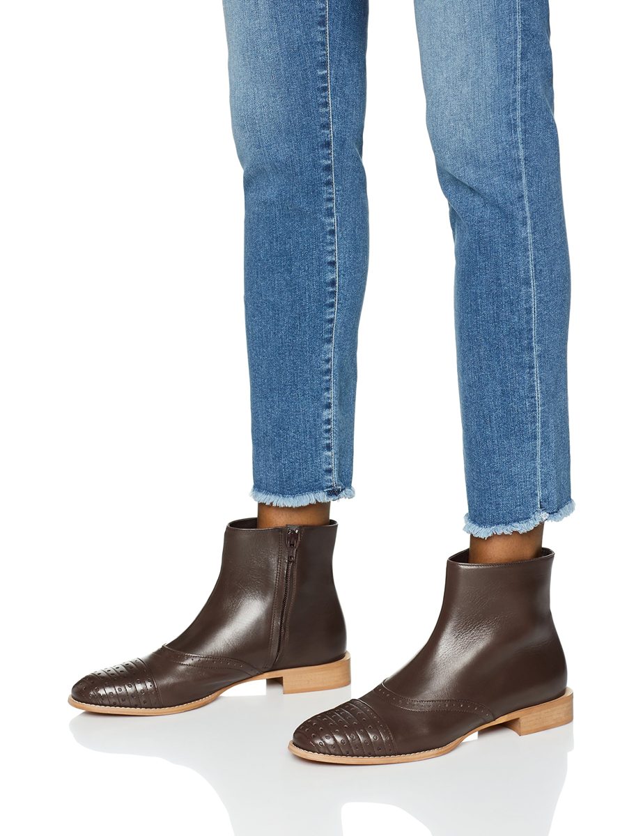 Amazon Brand - find. Women's Brogue Style Leather Ankle Boots