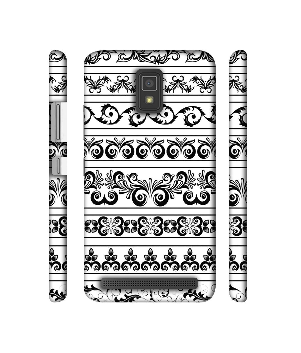 Amazon Brand - Solimo Designer Black Multi Patterns 3D Printed Hard Back Case Mobile Cover for Lenovo A6600