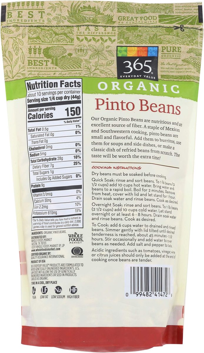 365 Everyday Value, Organic Pinto Beans, 16 oz