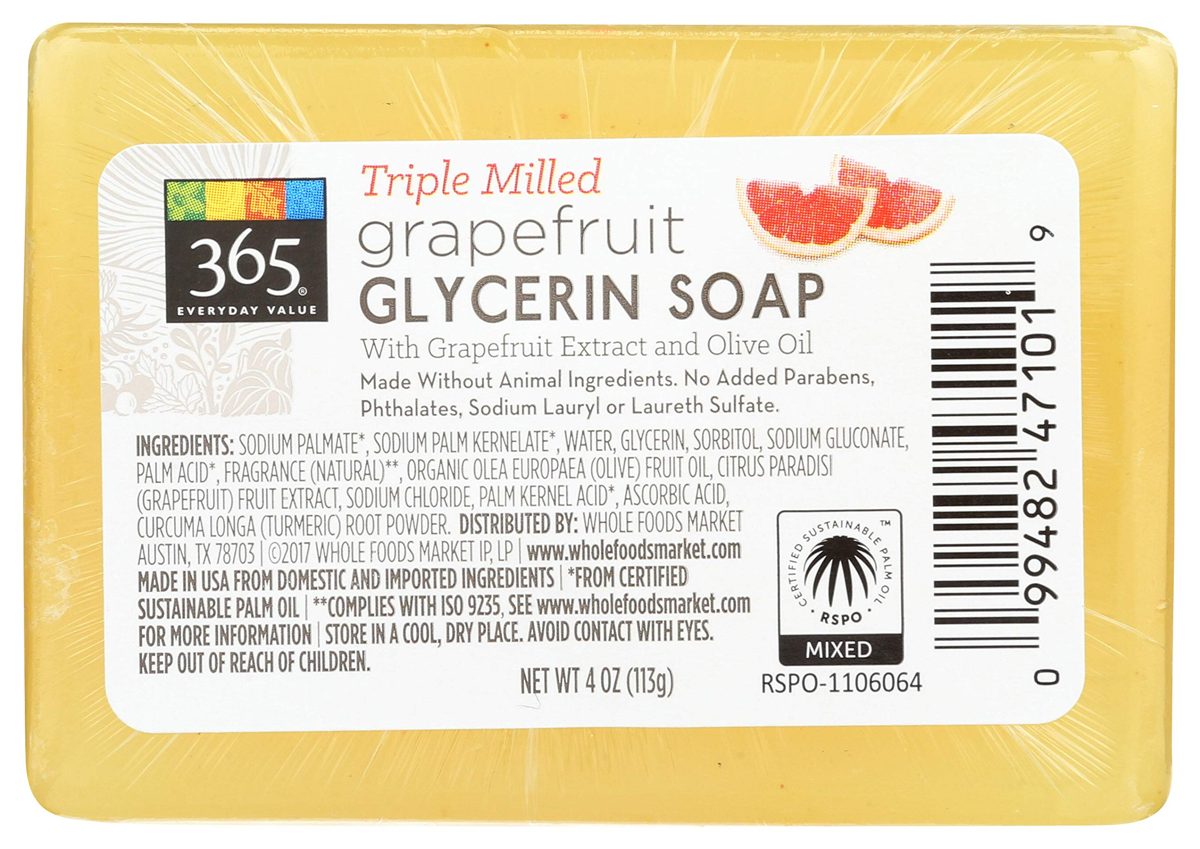 365 Everyday Value, Glycerin Soap, Grapefruit, 4 oz