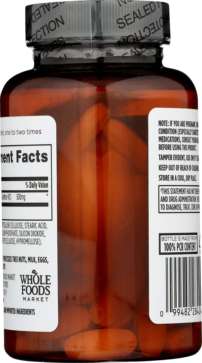 Whole Foods Market, Acetyl L-Carnitine 500mg, 100 ct