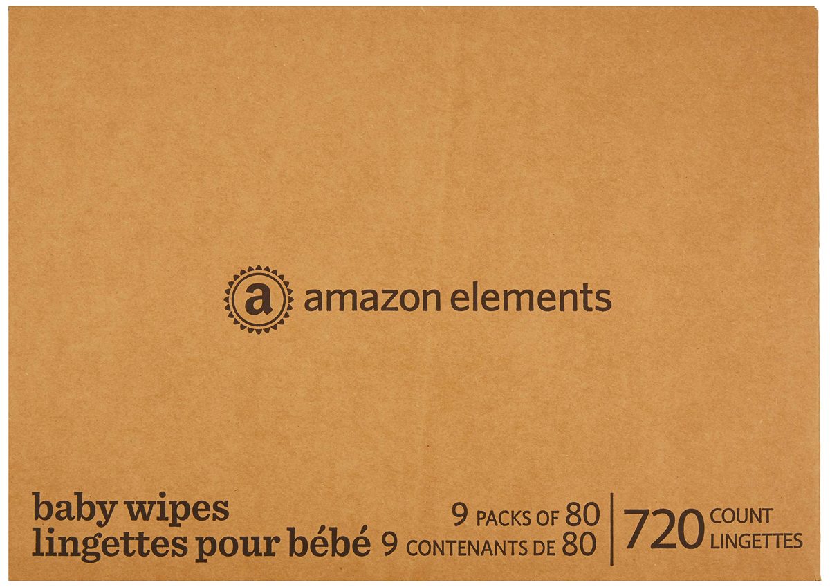 Amazon Elements Baby Wipes, Fresh Scent, 720 Count Flip-Top Packs