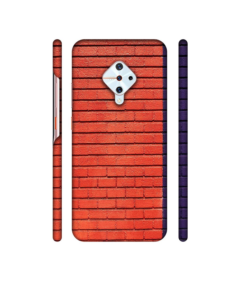Amazon Brand - Solimo Designer Red and Purple Brick 3D Printed Hard Back Case Mobile Cover for Vivo S1 Pro