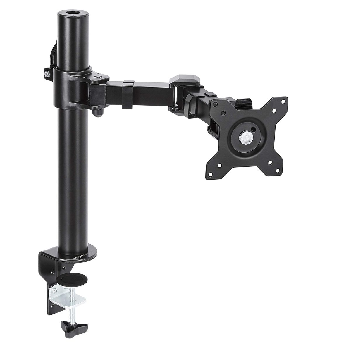 AmazonBasics Single Computer Monitor Stand – Height Adjustable Desk Arm Mount, Steel