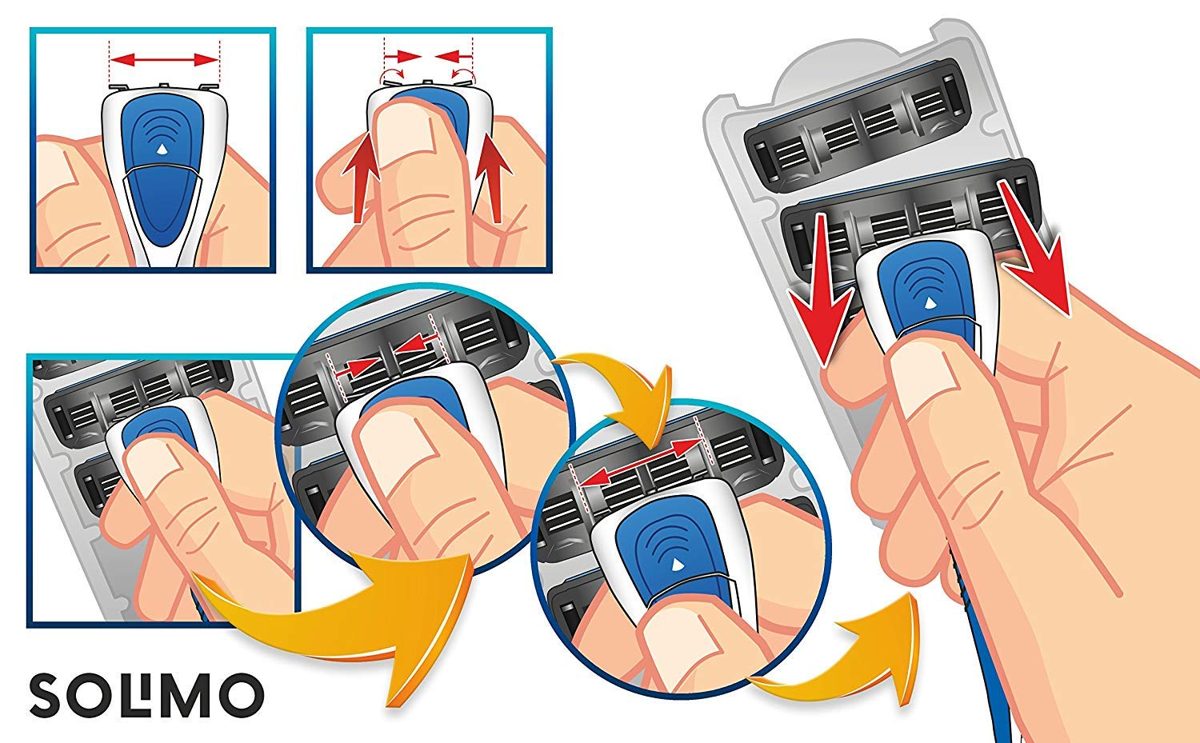Amazon Brand - Solimo Male 3 blade razor with 20 cartridges