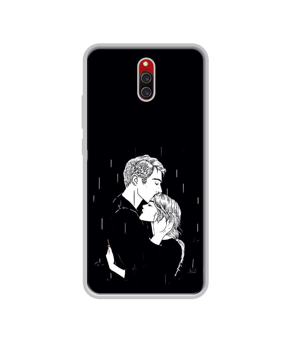 Amazon Brand - Solimo Designer Couples Standing in Rain UV Printed Soft Back Case Mobile Cover for Xiaomi Redmi 8A Dual
