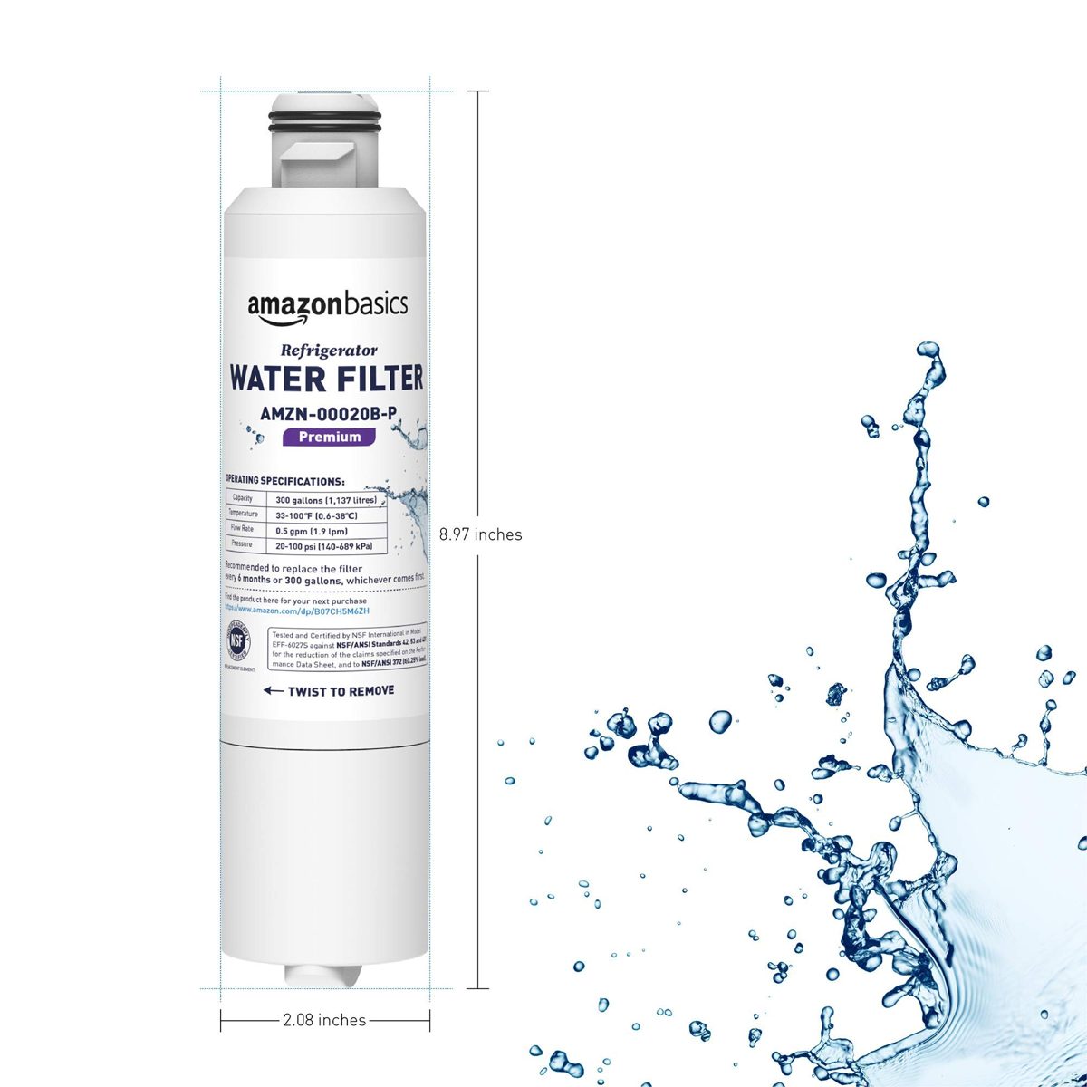 AmazonBasics Replacement Samsung DA29-00020B Refrigerator Water Filter Cartridge - Pack of 3, Premium Filtration (Renewed)