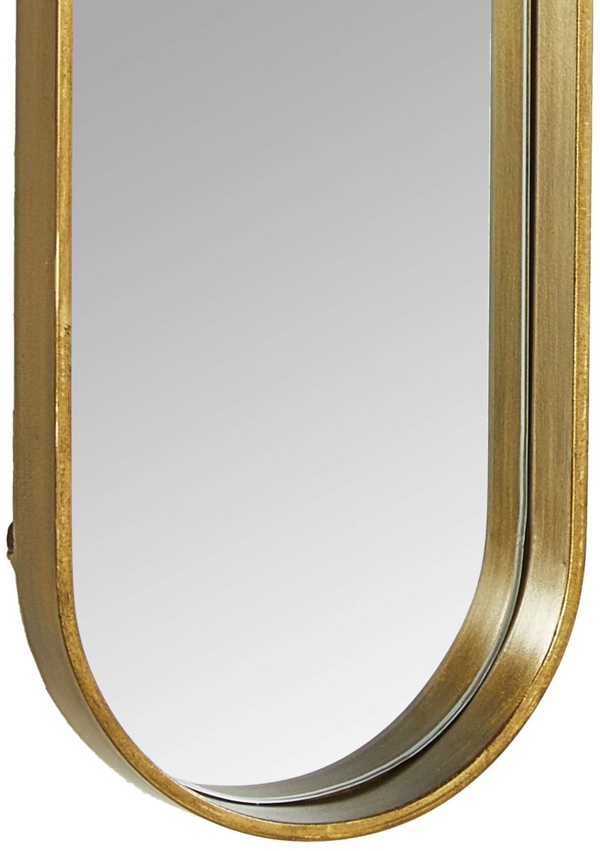 Amazon Brand - Rivet Modern Oval Hanging Mirror, 39"H, Gold