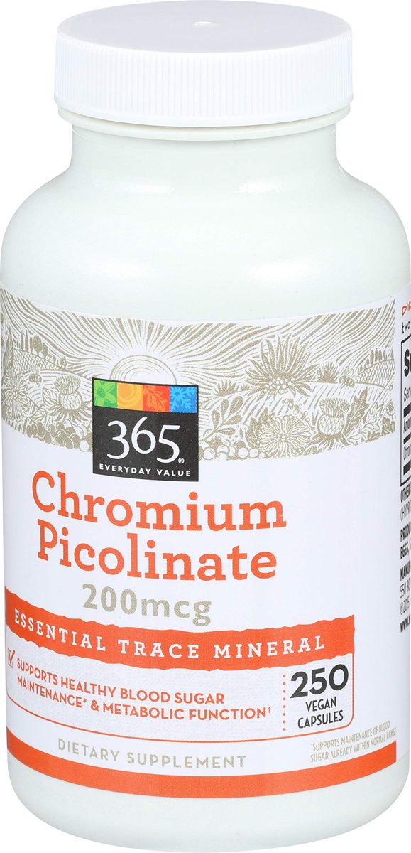365 Everyday Value, Chromium Picolinate 200mcg, 250 ct
