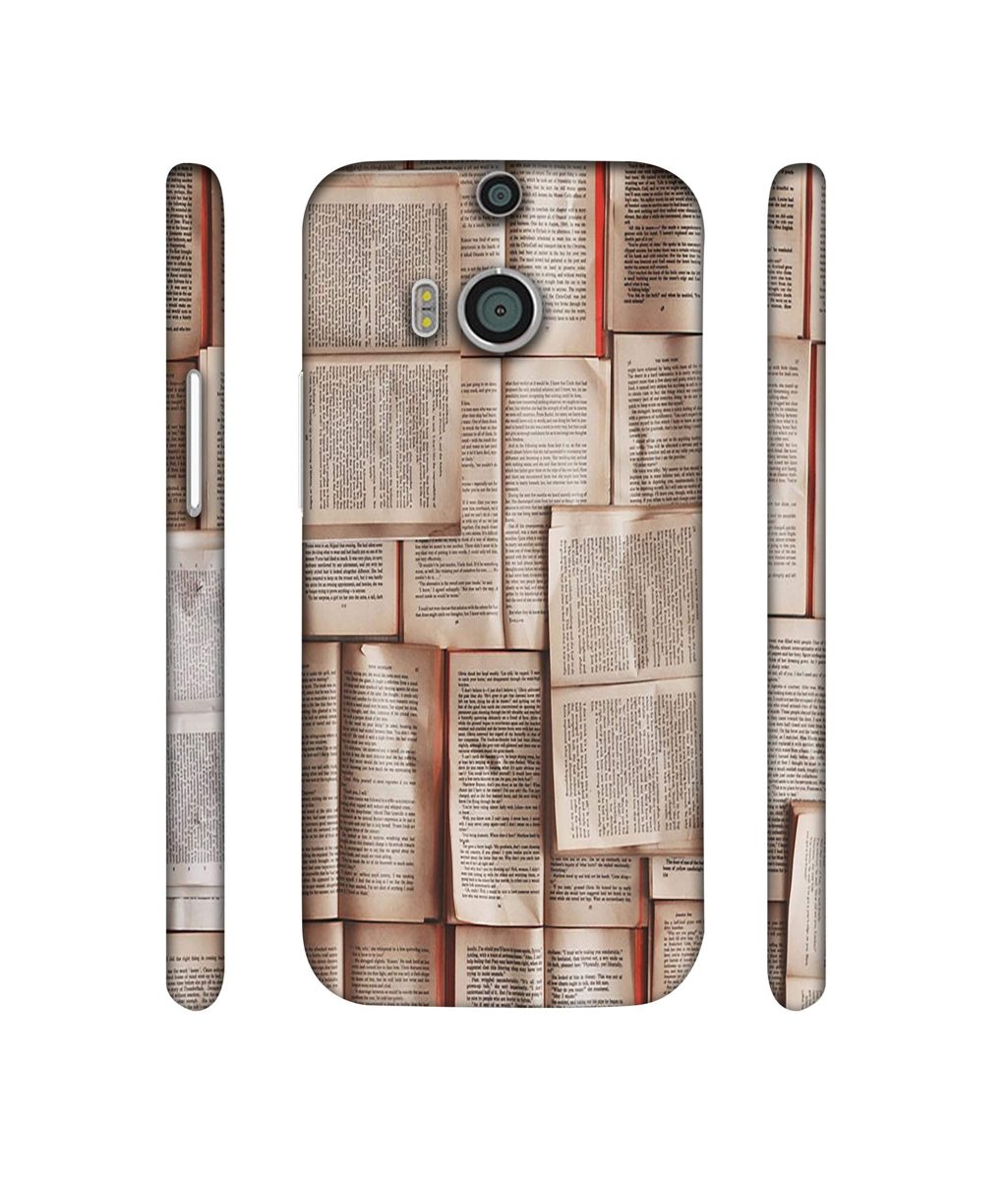 Amazon Brand - Solimo Designer Books Texture 3D Printed Hard Back Case Mobile Cover for HTC One M8