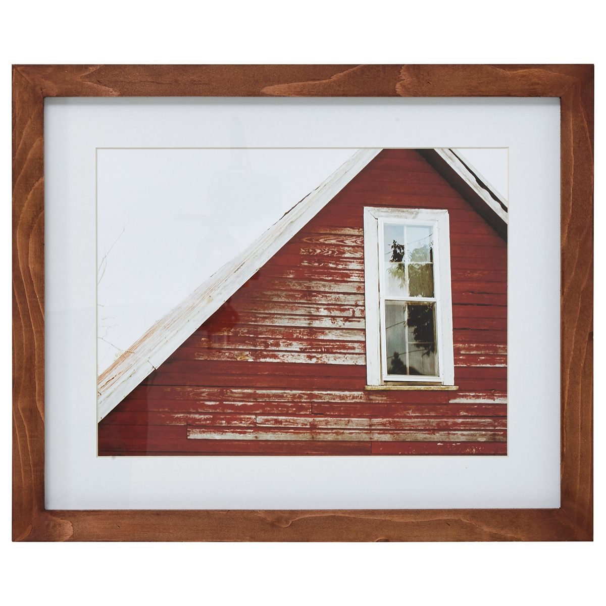 Amazon Brand – Stone & Beam Modern Rustic Red Barn Photo - 13 x 15 Inch Frame, Rustic Brown