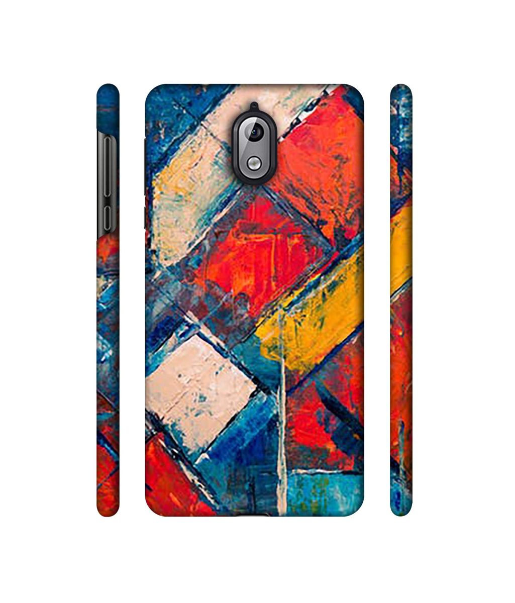 Amazon Brand - Solimo Designer Dark Multicolor Blocks 3D Printed Hard Back Case Mobile Cover for Nokia 3.1
