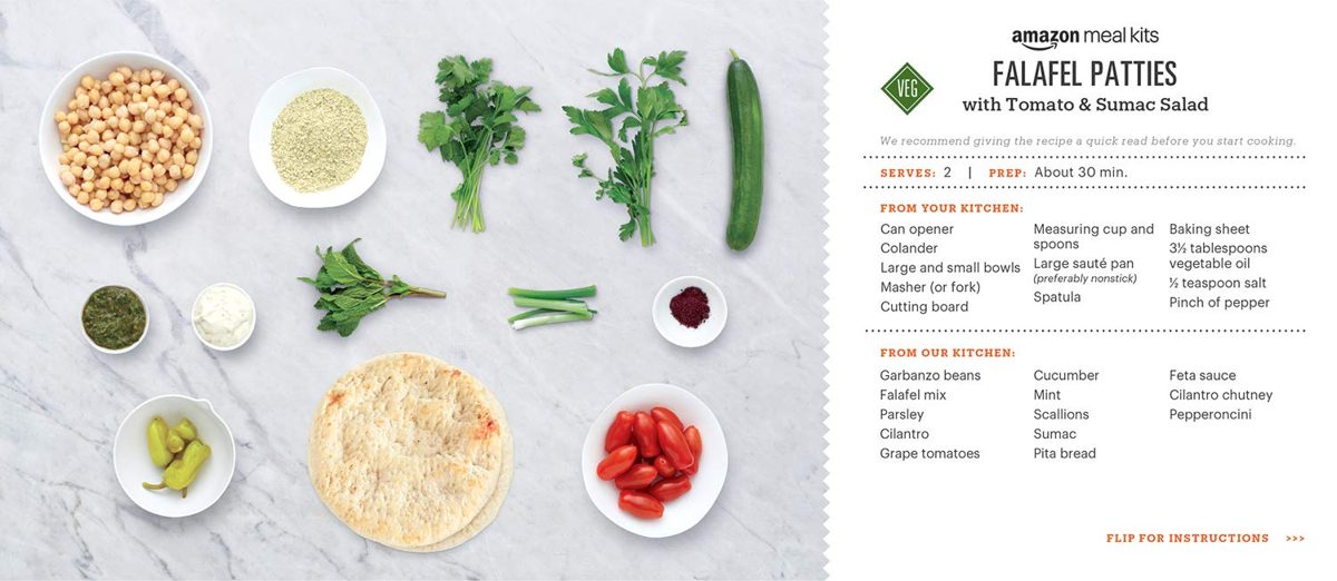 Amazon Meal Kits, Falafel Patties with Tomato & Sumac Salad