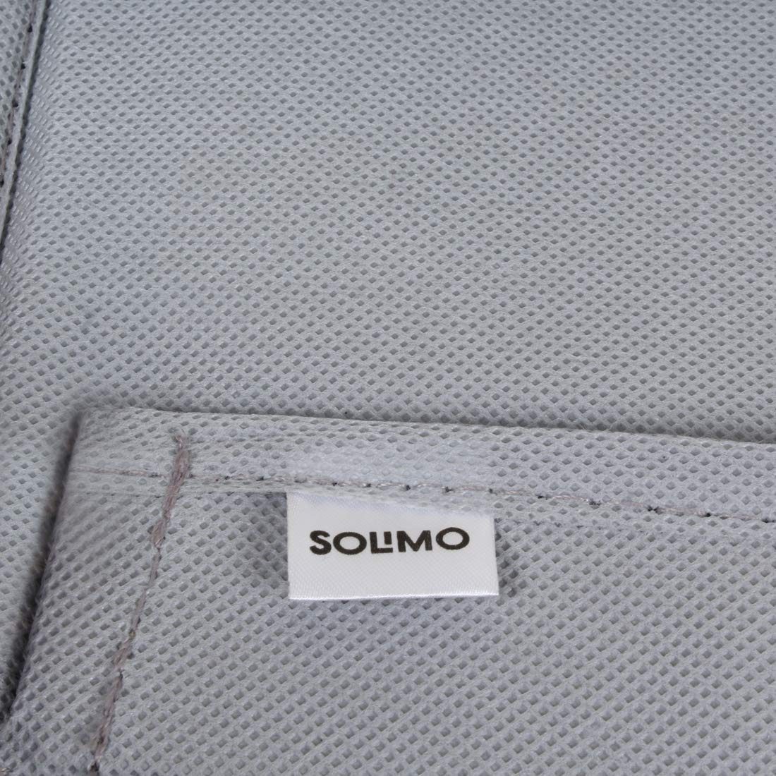 Amazon Brand - Solimo Fabric Storage Box with Lid, Large, Set of 3, Black and Grey