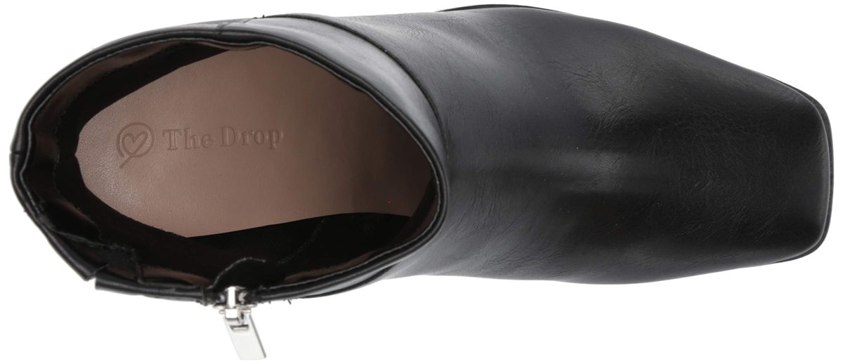 The Drop Women's Ibita High Heel Side Zip Ankle Boot, Black, 8 B US