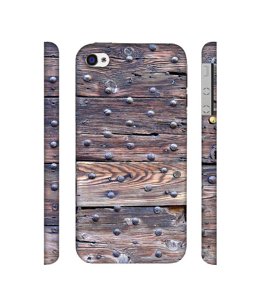 Amazon Brand - Solimo Designer Wooden Blocks Check 3D Printed Hard Back Case Mobile Cover for Apple iPhone 4 / 4S
