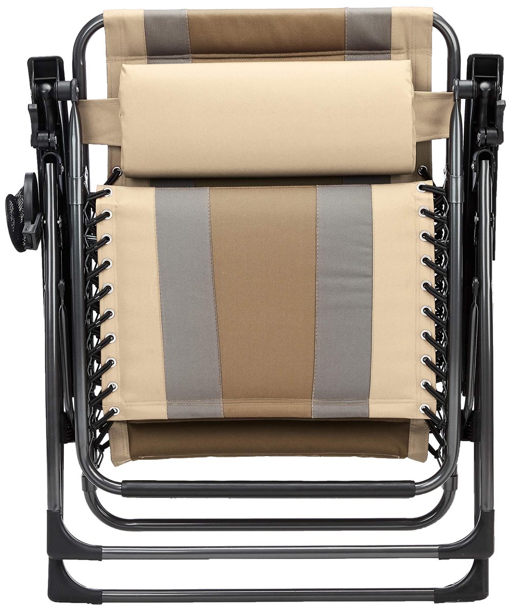 Amazon Basic Lounge Beach Chair with Padded Zero Gravity Outdoor 65x29.5x44.1"