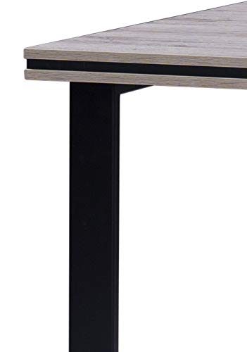 Amazon Brand - Movian Kuban Dining Table, 160 x 78 x 90cm, Brown Oak-Effect Table Top/Black Legs