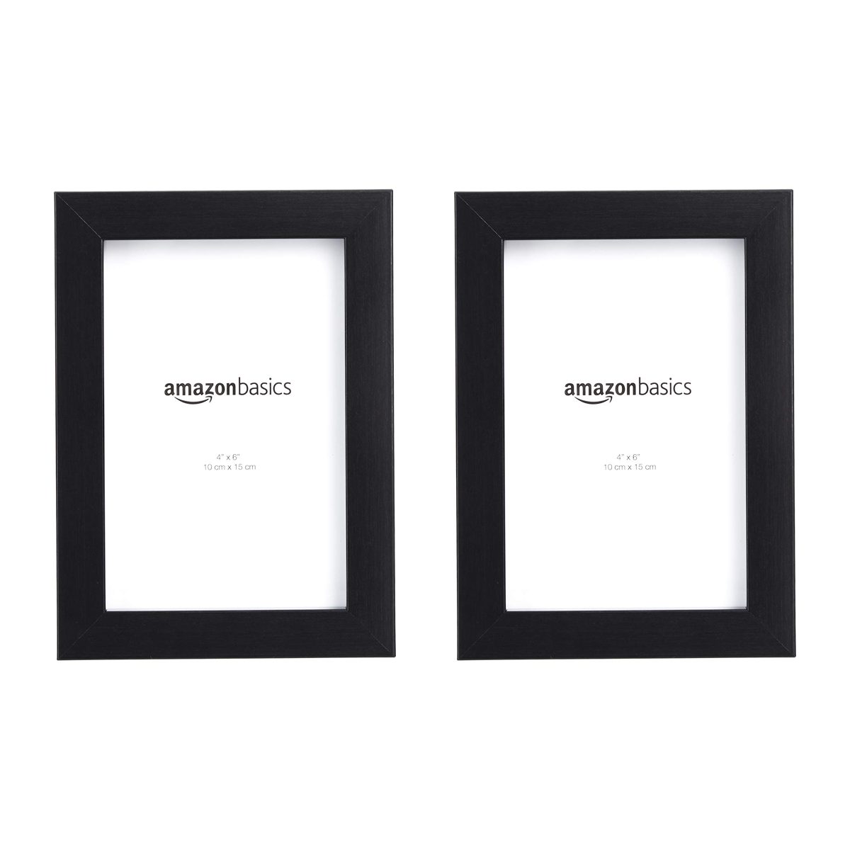 Amazon Basics Picture Frame, 3.9 x 5.9 inches (10 x 15 cm), Black, Set