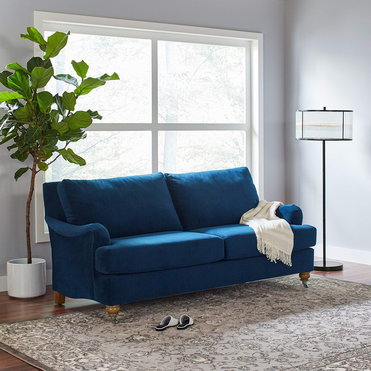 Amazon Brand – Stone & Beam Brandeberry Farmhouse Charles of London Sofa, 82"W, Navy