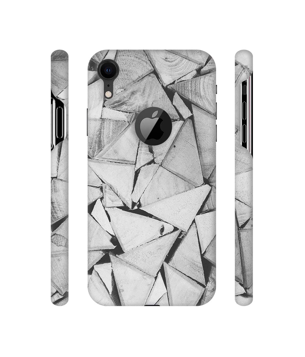 Amazon Brand - Solimo Designer Wooden Triangles 3D Printed Hard Back Case Mobile Cover for Apple iPhone XR (Logo Cut)