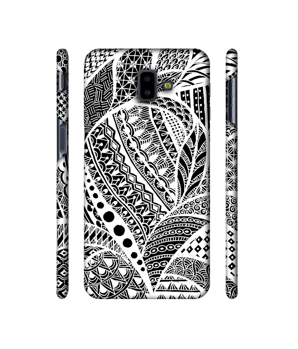 Amazon Brand - Solimo Designer Random White Pattern 3D Printed Hard Back Case Mobile Cover for Samsung Galaxy J6 Plus