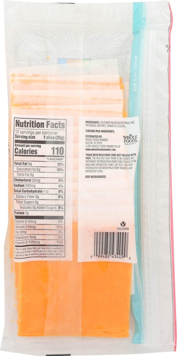 365 Everyday Value, Kosher Cheddar Cheese, Slices, 12 oz
