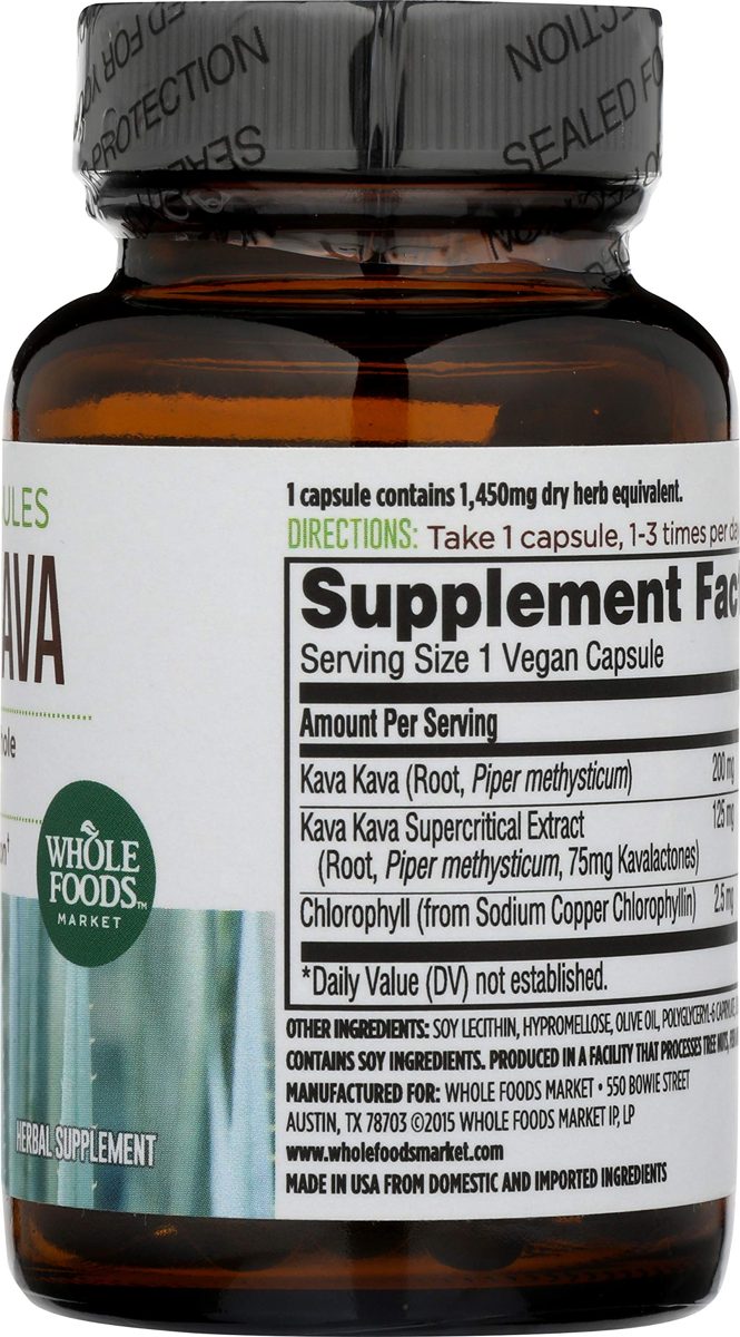 Whole Foods Market, Kava Kava Liquid Caps, 60 ct