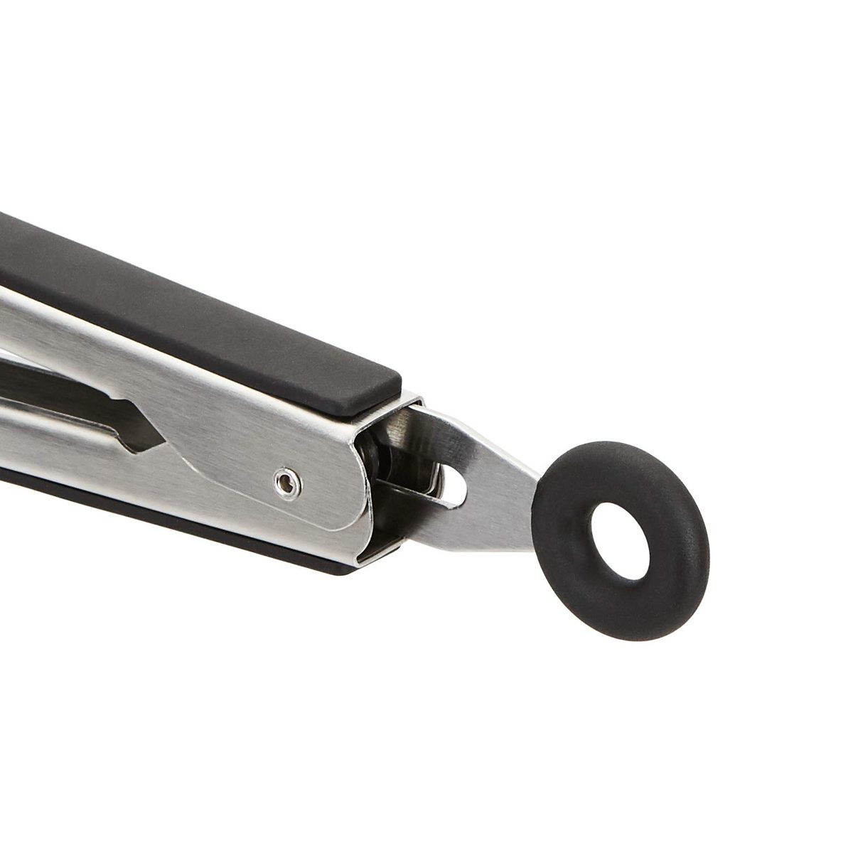 AmazonBasics Stainless Steel Kitchen Tongs, Black Non-Slip Grip, 12-Inch