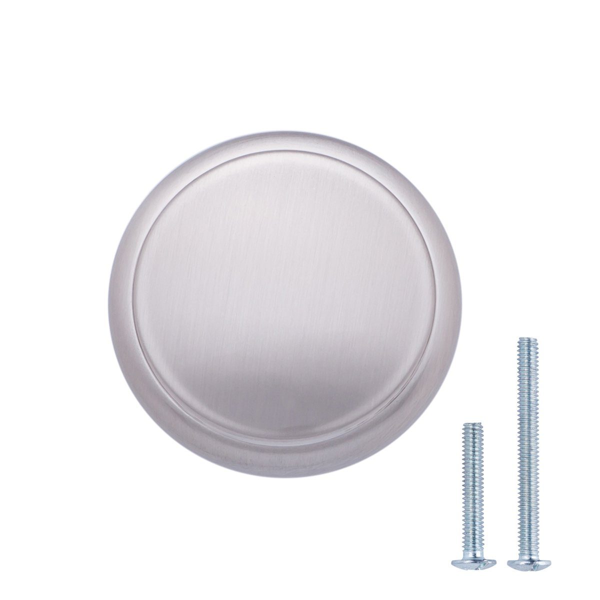 AmazonBasics Modern Top Ring Cabinet Knob, 1.16" Diameter, Satin Nickel, 25-Pack