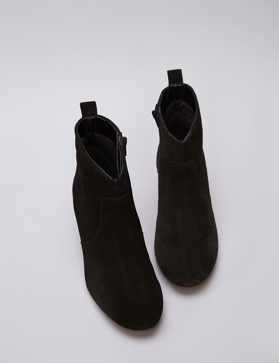 Amazon Brand - find. Leather Western Ankle Boots, Black (Black), US 8.5