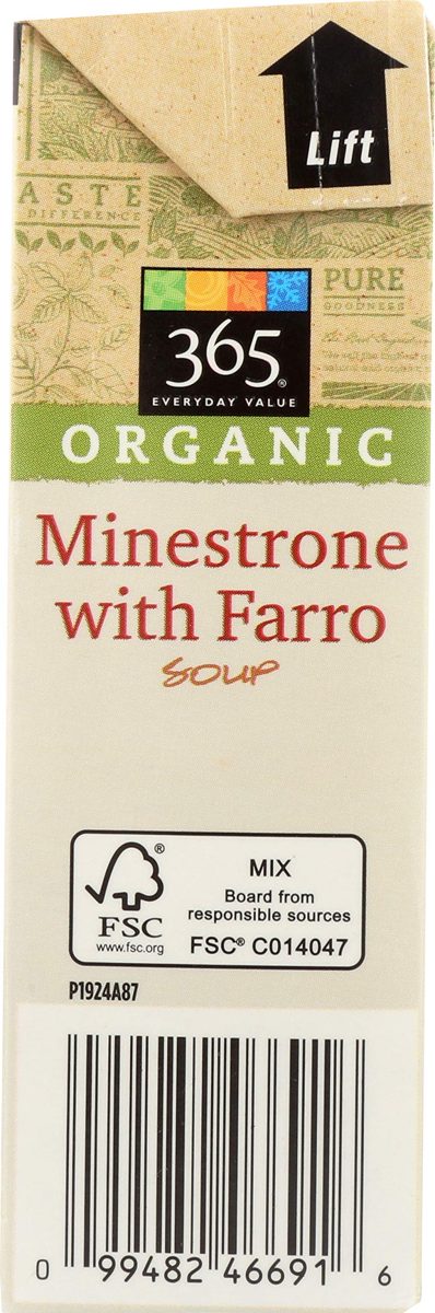 365 Everyday Value, Organic Minestrone with Farro Soup, 17 oz